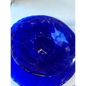 Set of 4-IVV Italy 2 PCS of 13" Blue Glass Platters & 2 PCS of 9'' Bowls
